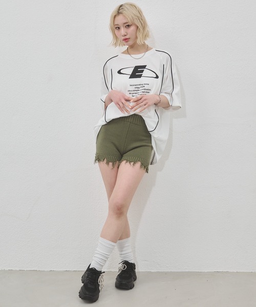 ENVYM（アンビー）の「バイカラービッグシルエットTシャツ（Tシャツ/カットソー・レディース・ホワイト/ピンク/ブルー・FREE）」の15枚目の写真