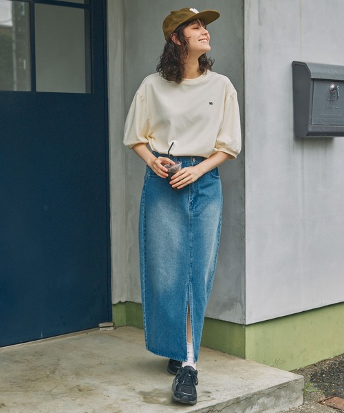 MONO-MART LADY'S(モノマートレディース)の「ナンバリング刺繍 パフスリーブ 半袖Tシャツ(Tシャツ/カットソー・レディース・アイボリー/スミクロ/オフホワイト・FREE)」の12枚目の写真
