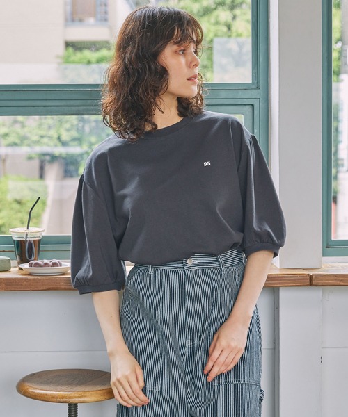 ナンバリング刺繍 パフスリーブ 半袖Tシャツ MONO-MART LADY'S│MONO