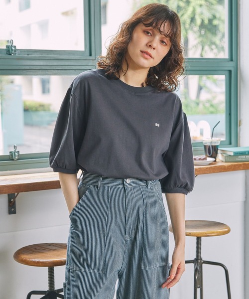 ナンバリング刺繍 パフスリーブ 半袖Tシャツ MONO-MART LADY'S│MONO
