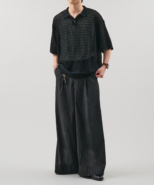 epnok(エプノック)の「メッシュニット半袖ポロシャツ(ポロシャツ・メンズ・キャメル/ブラック・SMALL/MEDIUM/LARGE)」の3枚目の写真