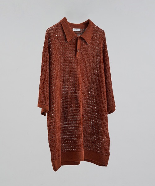 epnok(エプノック)の「メッシュニット半袖ポロシャツ(ポロシャツ・メンズ・キャメル/ブラック・SMALL/MEDIUM/LARGE)」の7枚目の写真