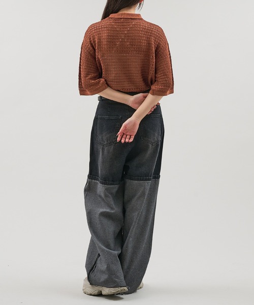 epnok(エプノック)の「メッシュニット半袖ポロシャツ(ポロシャツ・メンズ・キャメル/ブラック・SMALL/MEDIUM/LARGE)」の16枚目の写真