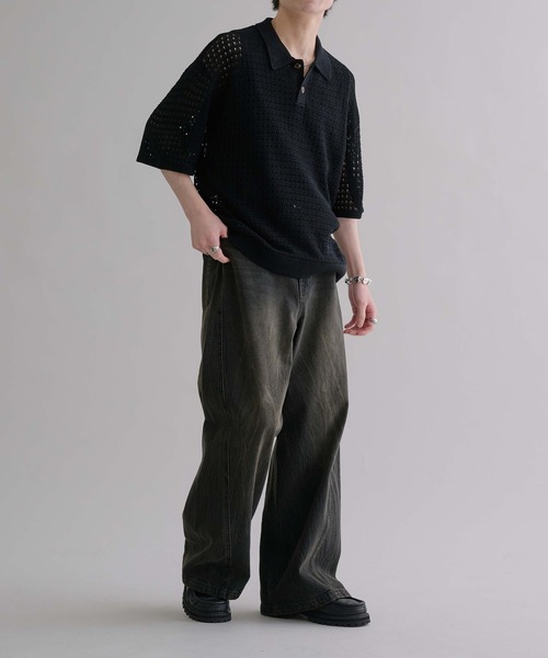 epnok(エプノック)の「メッシュニット半袖ポロシャツ(ポロシャツ・メンズ・キャメル/ブラック・SMALL/MEDIUM/LARGE)」の19枚目の写真