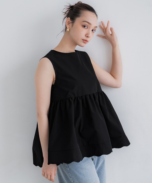 セール】裾スカラップノースリーブブラウス（シャツ/ブラウス）｜coca