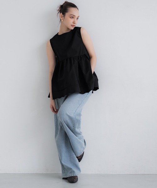 セール】裾スカラップノースリーブブラウス（シャツ/ブラウス）｜coca