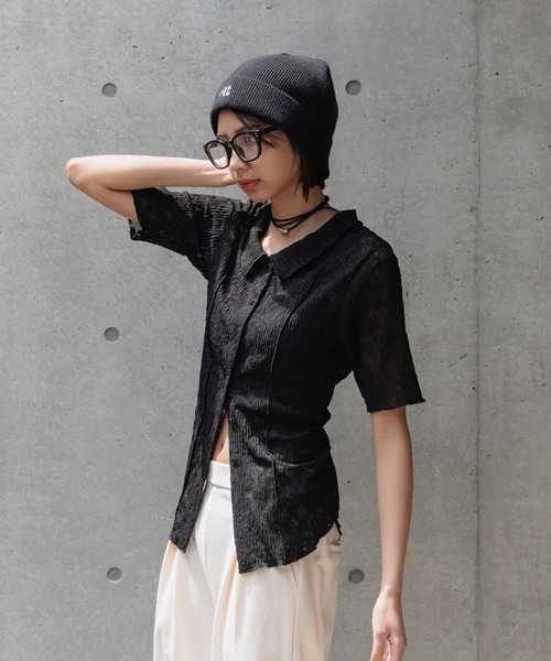 PAGEBOY（ページボーイ）の「カットレースシャツカーディガン（シャツ/ブラウス・レディース・オフホワイト/ブラック/ローズ・FREE）」の22枚目の写真