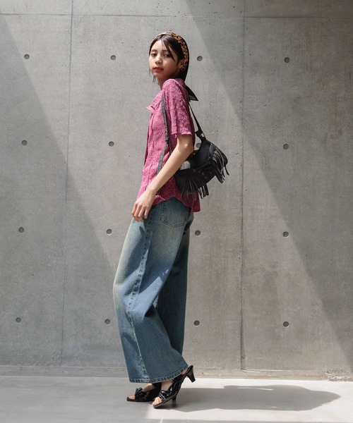 PAGEBOY（ページボーイ）の「カットレースシャツカーディガン（シャツ/ブラウス・レディース・オフホワイト/ブラック/ローズ・FREE）」の17枚目の写真