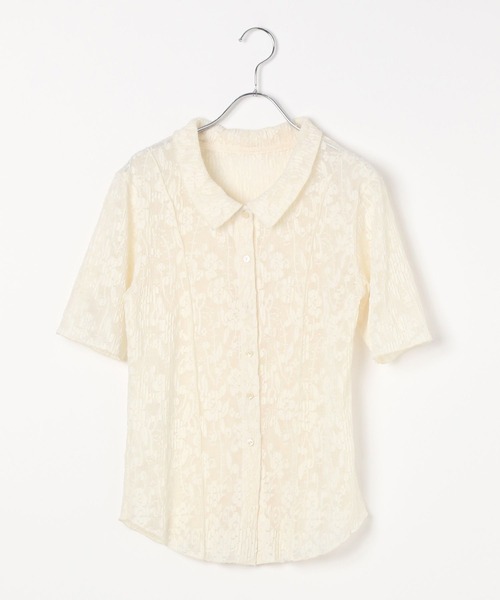 PAGEBOY（ページボーイ）の「カットレースシャツカーディガン（シャツ/ブラウス・レディース・オフホワイト/ブラック/ローズ・FREE）」の13枚目の写真