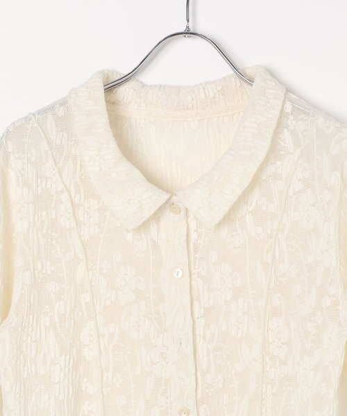PAGEBOY（ページボーイ）の「カットレースシャツカーディガン（シャツ/ブラウス・レディース・オフホワイト/ブラック/ローズ・FREE）」の12枚目の写真