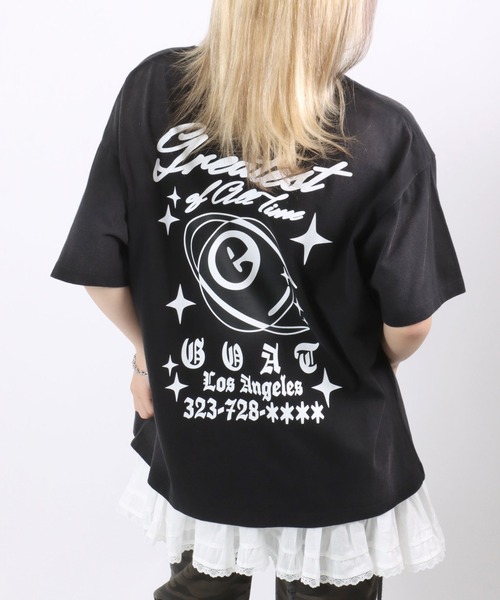 Salong hameu(サロン ハミュー)の「グランジTシャツ/ヴィンテージウォッシュ フロントロゴアップリケ・バックプリント メンズ レディース ユニセックス(Tシャツ/カットソー・メンズ・ホワイト/ブラック/カーキ/ブラウン/ブラック系その他/ブラウン系その他・M/L)」の4枚目の写真