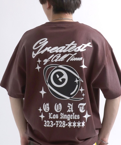 Salong hameu(サロン ハミュー)の「グランジTシャツ/ヴィンテージウォッシュ フロントロゴアップリケ・バックプリント メンズ レディース ユニセックス(Tシャツ/カットソー・メンズ・ホワイト/ブラック/カーキ/ブラウン/ブラック系その他/ブラウン系その他・M/L)」の1枚目の写真