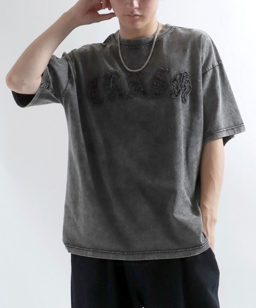 Salong hameu(サロン ハミュー)の「グランジTシャツ/ヴィンテージウォッシュ フロントロゴアップリケ・バックプリント メンズ レディース ユニセックス(Tシャツ/カットソー・メンズ・ホワイト/ブラック/カーキ/ブラウン/ブラック系その他/ブラウン系その他・M/L)」の12枚目の写真