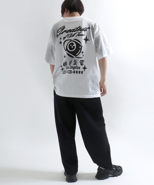 Salong hameu(サロン ハミュー)の「グランジTシャツ/ヴィンテージウォッシュ フロントロゴアップリケ・バックプリント メンズ レディース ユニセックス(Tシャツ/カットソー・メンズ・ホワイト/ブラック/カーキ/ブラウン/ブラック系その他/ブラウン系その他・M/L)」の9枚目の写真
