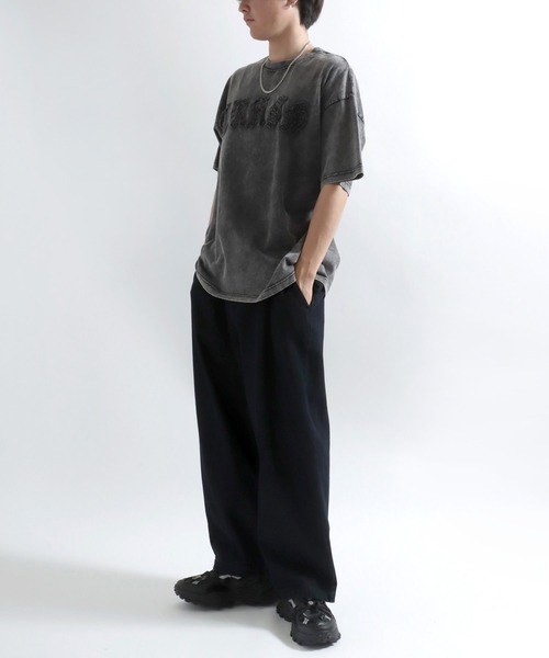 Salong hameu(サロン ハミュー)の「グランジTシャツ/ヴィンテージウォッシュ フロントロゴアップリケ・バックプリント メンズ レディース ユニセックス(Tシャツ/カットソー・メンズ・ホワイト/ブラック/カーキ/ブラウン/ブラック系その他/ブラウン系その他・M/L)」の16枚目の写真