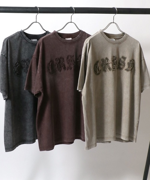 Salong hameu(サロン ハミュー)の「グランジTシャツ/ヴィンテージウォッシュ フロントロゴアップリケ・バックプリント メンズ レディース ユニセックス(Tシャツ/カットソー・メンズ・ホワイト/ブラック/カーキ/ブラウン/ブラック系その他/ブラウン系その他・M/L)」の22枚目の写真