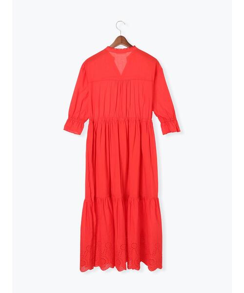 【美品】カットワークティアードワンピース カットワークレースティアードワンピース(F LAVENDER