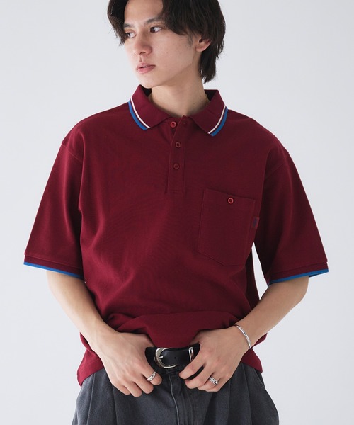Adoon plain(アドーンプレーン)の「Pocket Piss Name Moss Stitch Polo Shirt / ポケットピスネーム鹿の子ポロシャツ(ポロシャツ・メンズ・ブルー/ブラック/ボルドー/その他/ネイビー/アイボリー・LARGE/MEDIUM)」の5枚目の写真