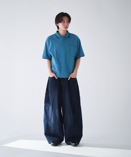 Adoon plain(アドーンプレーン)の「Pocket Piss Name Moss Stitch Polo Shirt / ポケットピスネーム鹿の子ポロシャツ(ポロシャツ・メンズ・ブルー/ブラック/ボルドー/その他/ネイビー/アイボリー・LARGE/MEDIUM)」の8枚目の写真