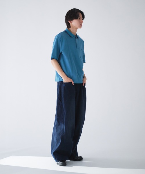 Adoon plain(アドーンプレーン)の「Pocket Piss Name Moss Stitch Polo Shirt / ポケットピスネーム鹿の子ポロシャツ(ポロシャツ・メンズ・ブルー/ブラック/ボルドー/その他/ネイビー/アイボリー・LARGE/MEDIUM)」の9枚目の写真