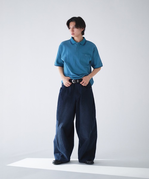 Adoon plain(アドーンプレーン)の「Pocket Piss Name Moss Stitch Polo Shirt / ポケットピスネーム鹿の子ポロシャツ(ポロシャツ・メンズ・ブルー/ブラック/ボルドー/その他/ネイビー/アイボリー・LARGE/MEDIUM)」の10枚目の写真