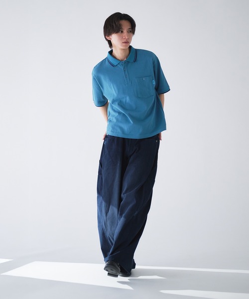 Adoon plain(アドーンプレーン)の「Pocket Piss Name Moss Stitch Polo Shirt / ポケットピスネーム鹿の子ポロシャツ(ポロシャツ・メンズ・ブルー/ブラック/ボルドー/その他/ネイビー/アイボリー・LARGE/MEDIUM)」の12枚目の写真
