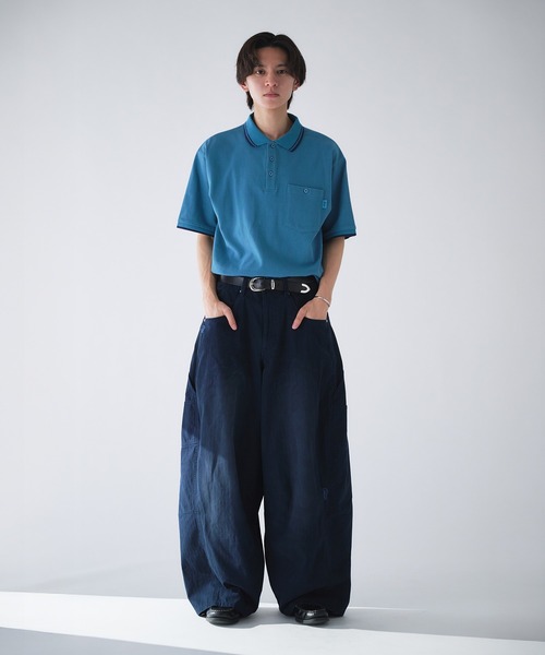Adoon plain(アドーンプレーン)の「Pocket Piss Name Moss Stitch Polo Shirt / ポケットピスネーム鹿の子ポロシャツ(ポロシャツ・メンズ・ブルー/ブラック/ボルドー/その他/ネイビー/アイボリー・LARGE/MEDIUM)」の13枚目の写真