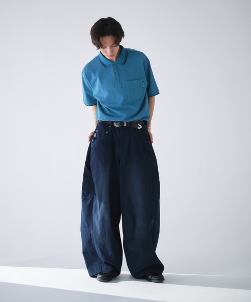 Adoon plain(アドーンプレーン)の「Pocket Piss Name Moss Stitch Polo Shirt / ポケットピスネーム鹿の子ポロシャツ(ポロシャツ・メンズ・ブルー/ブラック/ボルドー/その他/ネイビー/アイボリー・LARGE/MEDIUM)」の14枚目の写真