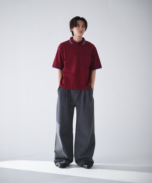 Adoon plain(アドーンプレーン)の「Pocket Piss Name Moss Stitch Polo Shirt / ポケットピスネーム鹿の子ポロシャツ(ポロシャツ・メンズ・ブルー/ブラック/ボルドー/その他/ネイビー/アイボリー・LARGE/MEDIUM)」の15枚目の写真