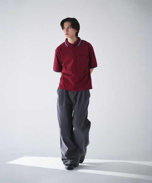 Adoon plain(アドーンプレーン)の「Pocket Piss Name Moss Stitch Polo Shirt / ポケットピスネーム鹿の子ポロシャツ(ポロシャツ・メンズ・ブルー/ブラック/ボルドー/その他/ネイビー/アイボリー・LARGE/MEDIUM)」の16枚目の写真