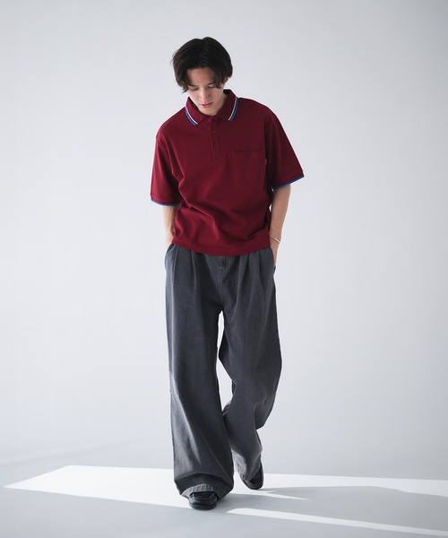 Adoon plain(アドーンプレーン)の「Pocket Piss Name Moss Stitch Polo Shirt / ポケットピスネーム鹿の子ポロシャツ(ポロシャツ・メンズ・ブルー/ブラック/ボルドー/その他/ネイビー/アイボリー・LARGE/MEDIUM)」の18枚目の写真