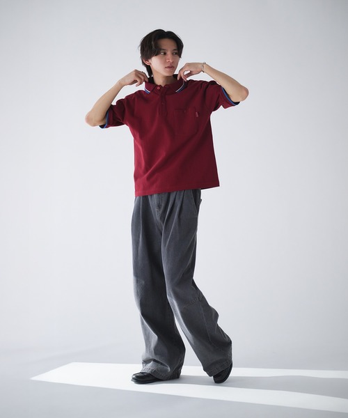 Adoon plain(アドーンプレーン)の「Pocket Piss Name Moss Stitch Polo Shirt / ポケットピスネーム鹿の子ポロシャツ(ポロシャツ・メンズ・ブルー/ブラック/ボルドー/その他/ネイビー/アイボリー・LARGE/MEDIUM)」の19枚目の写真