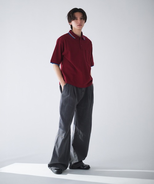 Adoon plain(アドーンプレーン)の「Pocket Piss Name Moss Stitch Polo Shirt / ポケットピスネーム鹿の子ポロシャツ(ポロシャツ・メンズ・ブルー/ブラック/ボルドー/その他/ネイビー/アイボリー・LARGE/MEDIUM)」の21枚目の写真