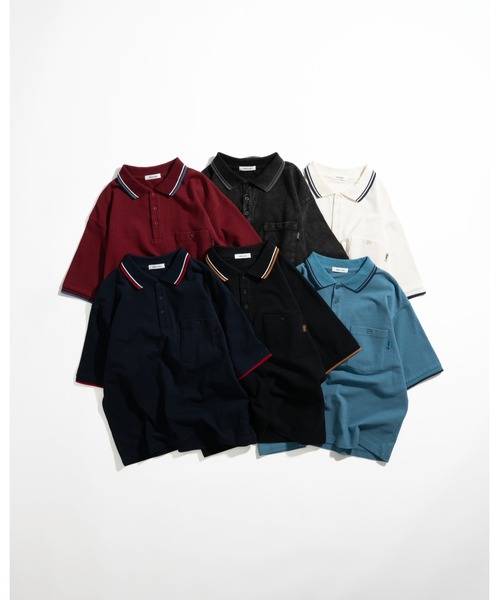 Adoon plain(アドーンプレーン)の「Pocket Piss Name Moss Stitch Polo Shirt / ポケットピスネーム鹿の子ポロシャツ(ポロシャツ・メンズ・ブルー/ブラック/ボルドー/その他/ネイビー/アイボリー・LARGE/MEDIUM)」の22枚目の写真
