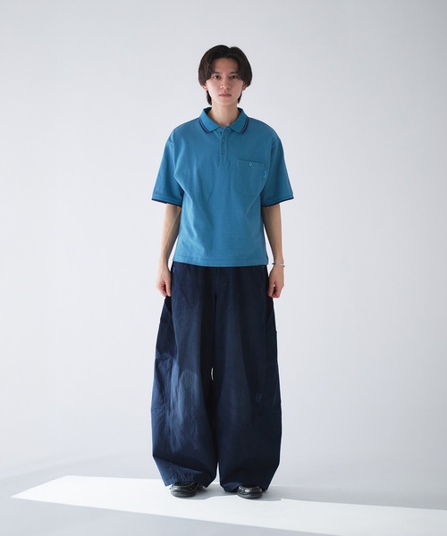 Adoon plain(アドーンプレーン)の「Pocket Piss Name Moss Stitch Polo Shirt / ポケットピスネーム鹿の子ポロシャツ(ポロシャツ・メンズ・ブルー/ブラック/ボルドー/その他/ネイビー/アイボリー・LARGE/MEDIUM)」の7枚目の写真