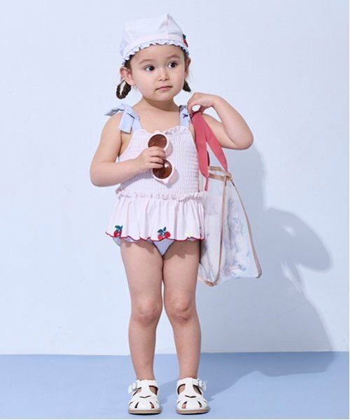 petit main（プティマイン）の「【SWIM】いちごペプラムワンピース水着（水着・キッズ・オレンジ/ラベンダー/ライトピンク・130cm/110cm/90cm/100cm/80ｃｍ/120cm）」の4枚目の写真