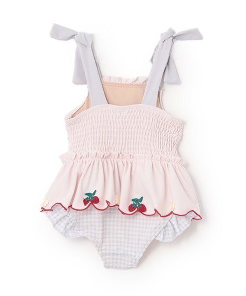 petit main（プティマイン）の「【SWIM】いちごペプラムワンピース水着（水着・キッズ・オレンジ/ラベンダー/ライトピンク・130cm/110cm/90cm/100cm/80ｃｍ/120cm）」の5枚目の写真