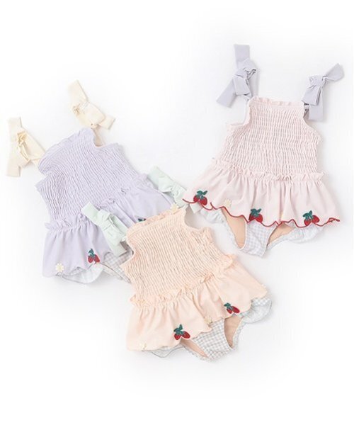 petit main（プティマイン）の「【SWIM】いちごペプラムワンピース水着（水着・キッズ・オレンジ/ラベンダー/ライトピンク・130cm/110cm/90cm/100cm/80ｃｍ/120cm）」の12枚目の写真