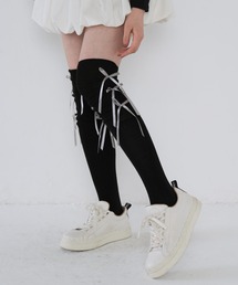 Uenui（ウニュイ）の「リボン レース アップ ニーハイ ソックス（ソックス/靴下）」