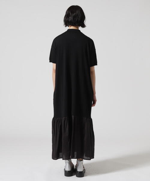 BEAVER（ビーバー）の「B omnivore/ビーオムニボー　リネンコットンポロワンピ（ワンピース・レディース・ブラック・F）」の3枚目の写真