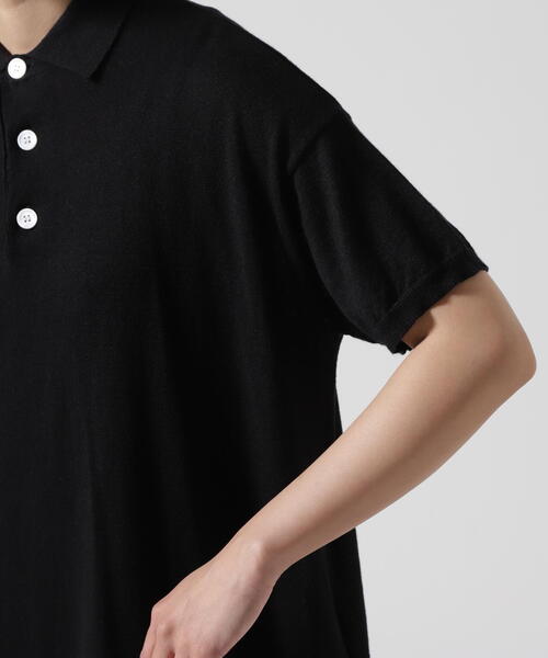 BEAVER（ビーバー）の「B omnivore/ビーオムニボー　リネンコットンポロワンピ（ワンピース・レディース・ブラック・F）」の5枚目の写真