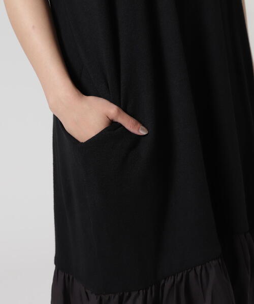 BEAVER（ビーバー）の「B omnivore/ビーオムニボー　リネンコットンポロワンピ（ワンピース・レディース・ブラック・F）」の6枚目の写真
