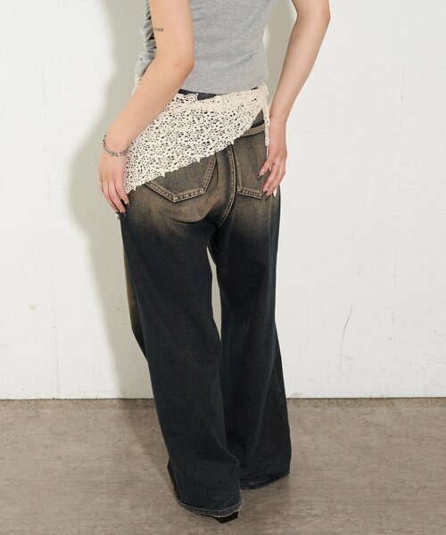 WHO'S WHO gallery(フーズフーギャラリー)の「マルチウェイコットンレースバブーシュカ(その他ヘアアクセサリー・レディース・ブラック/オフホワイト・FREE)」の4枚目の写真