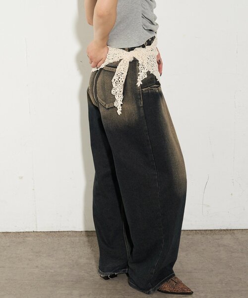 WHO'S WHO gallery(フーズフーギャラリー)の「マルチウェイコットンレースバブーシュカ(その他ヘアアクセサリー・レディース・ブラック/オフホワイト・FREE)」の5枚目の写真