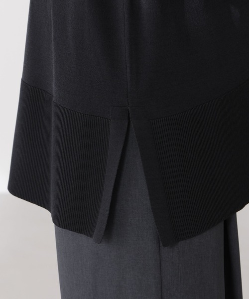 多機能強撚前後2wayフレンチスリーブニット