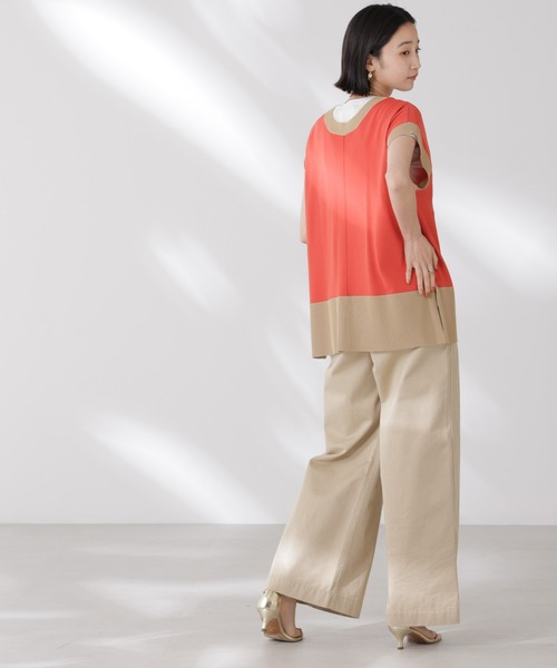 NANO universe(ナノユニバース)の「多機能強撚前後2wayフレンチスリーブニット(ニット/セーター・レディース・ブラック/ホワイト/レッド・FREE)」の20枚目の写真