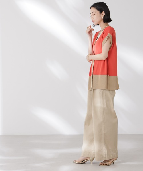 NANO universe(ナノユニバース)の「多機能強撚前後2wayフレンチスリーブニット(ニット/セーター・レディース・ブラック/ホワイト/レッド・FREE)」の21枚目の写真