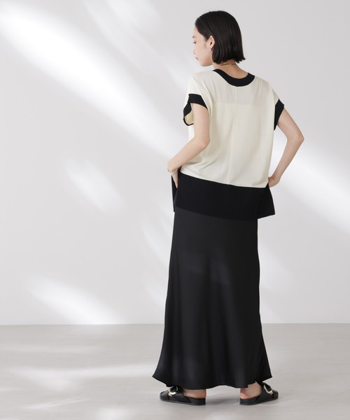 NANO universe(ナノユニバース)の「多機能強撚前後2wayフレンチスリーブニット(ニット/セーター・レディース・ブラック/ホワイト/レッド・FREE)」の10枚目の写真