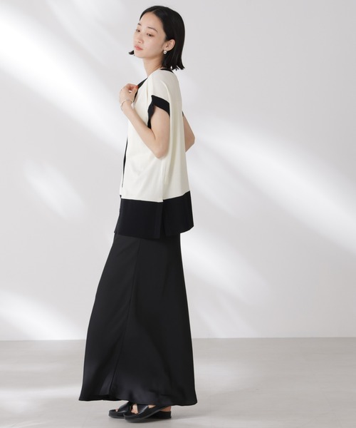 NANO universe(ナノユニバース)の「多機能強撚前後2wayフレンチスリーブニット(ニット/セーター・レディース・ブラック/ホワイト/レッド・FREE)」の11枚目の写真