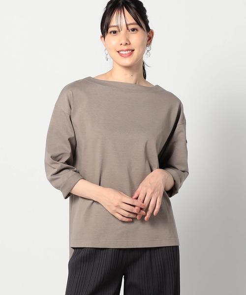 Grand PARK（グランドパーク）の「【日本製】デラヴェ長袖Tシャツ　ムジシーズンカラー（Tシャツ/カットソー・レディース・グレー/ラベンダー/ベージュ・MEDIUM/SMALL）」の2枚目の写真